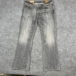 Gap 1969 Fan Jeans Mens 36x34 Gray Low Rise Boot Fit Denim Pants Distressed Wash